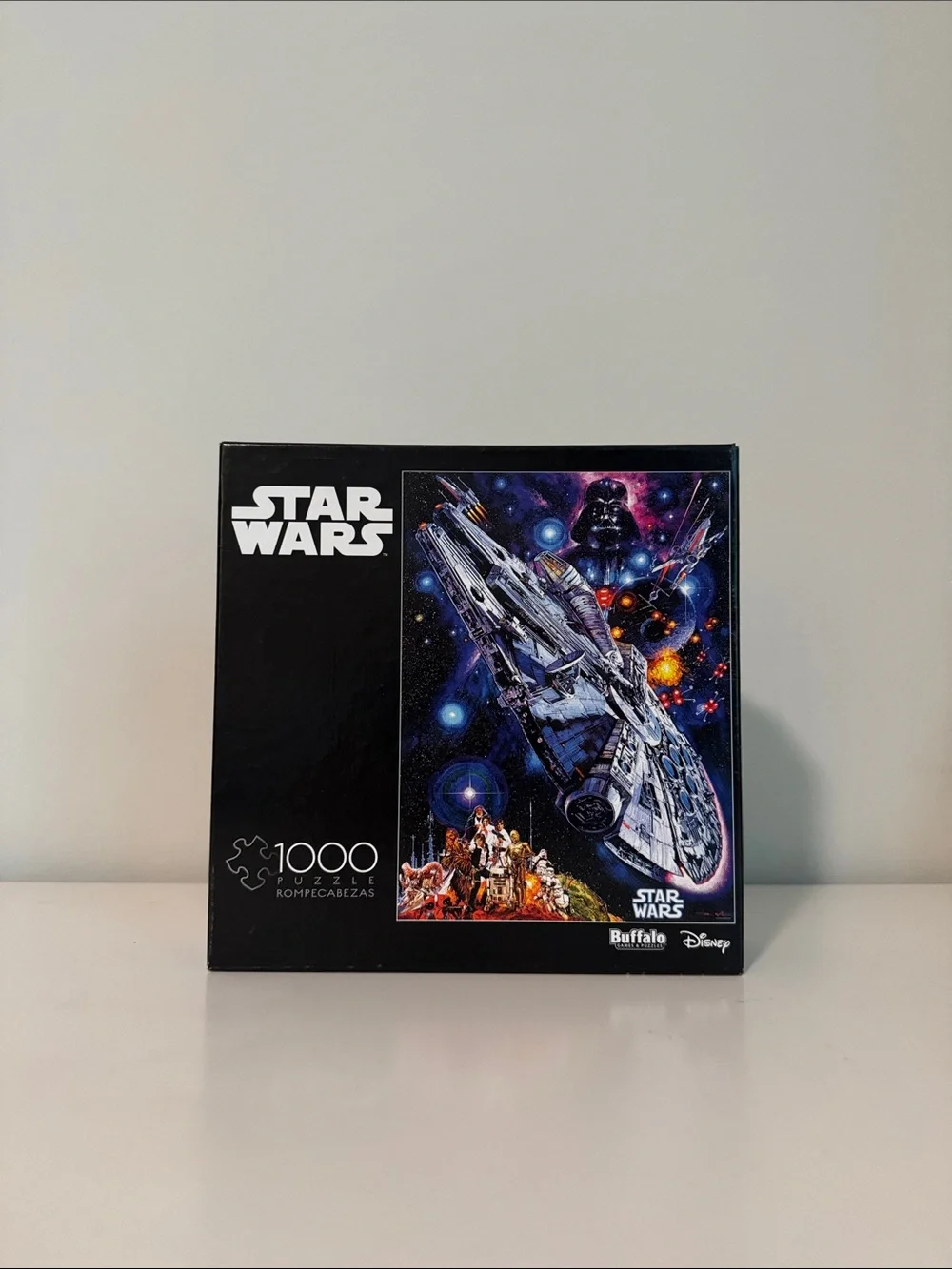 Star Wars Puzzle with Black Box and Blue Purple Space Art